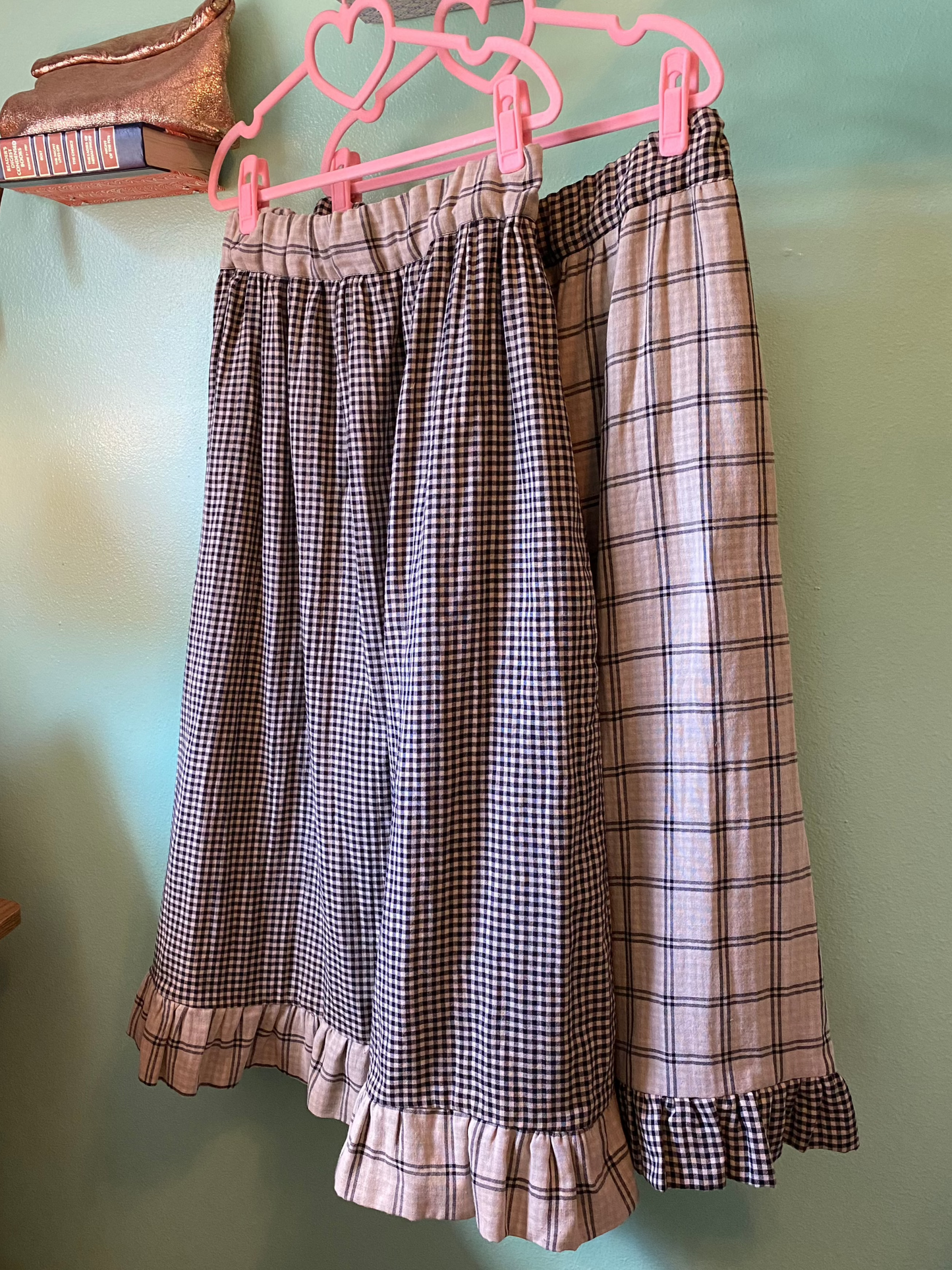 Neutral Checkered Maxi Skirt